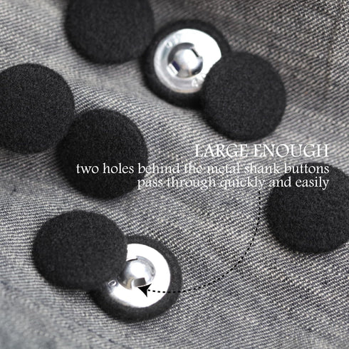 10PCS Fabric Cloth Covered Buttons with Metal Shank Buttons for Suits Gowns Blouses Tuxedo Sweaters Fabric Buttons Black 20mm...