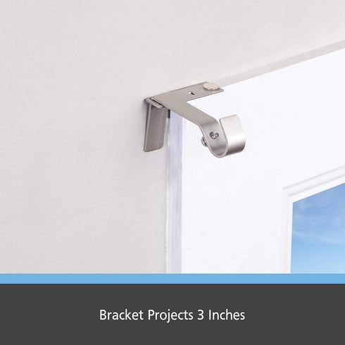 Kenney Fast Fit 5/8" No Measure Curtain Rod Brackets, Brushed Nickel, 2 Count (Pack of 1)...