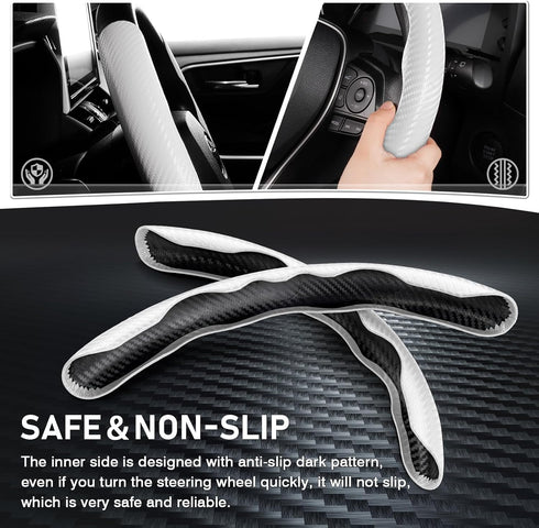 Cartist Steering Wheel Cover, Carbon Fiber Steering Wheel Cover, Car Steering Wheel Cover for Men/Women, Anti-Slip, Comfortable Grip, Durable, Uni...