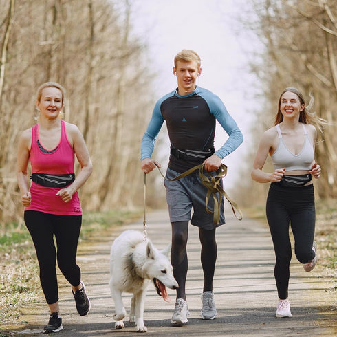 Running Belt for Men Women Waterproof Fanny Pack Crossbody Running Waist Bag Packs Running Pouch with 2 Pockets Elastic Running Belt Bag with Cell...
