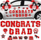 45pcs 2024 Graduation Car Magnets Balloons Decorations Red and Black Grad 2024 Graduation Fridge Magnets Car Garage Door Magnetic Stickers Class o...