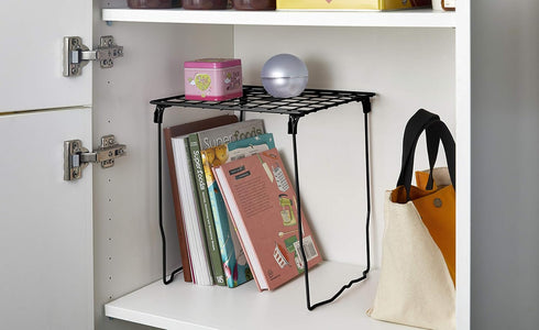 LockerMate Stac-A-Shelf Locker Shelf, Stackable Organizer, Extra Tall, Fits Standard Size School Lockers, Black...