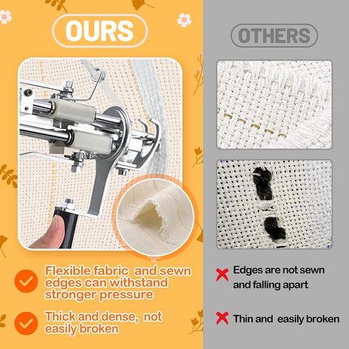 40" × 40" Large Overlocking Tufting Cloth with Marked Lines- Primary Monk's Cloth Punch Needle Fabric for DIY Rug-Punch Tufting Gun...