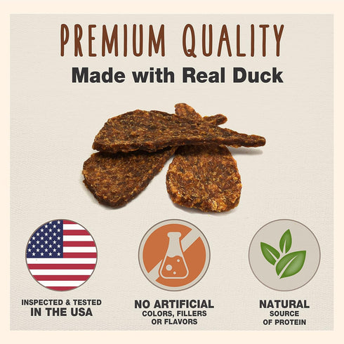 Cadet Gourmet Duck Jerky Dog Treats - Healthy & Natural Duck Dog Training Treats for Small & Large Dogs - Inspected & Tested in USA (14 oz.)...