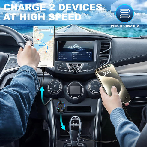 USB C Car Charger 40W, OKRAY 3-Pack 2-Port Type C Phone 15 Car Charger PD3.0 Fast Charging Car Phone Charger Cigarette Lighter Adapter Compatible ...