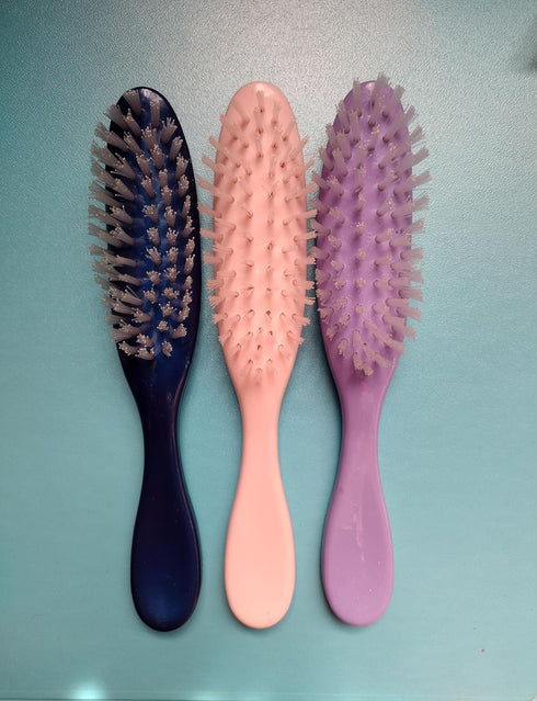 Navy Blue Haircare Duo: 8-inch Detangling Brush & 3.5-inch Matte Black Hairclip Set - Effortless Styling with Premium Nylon Bristles and Elegant C...