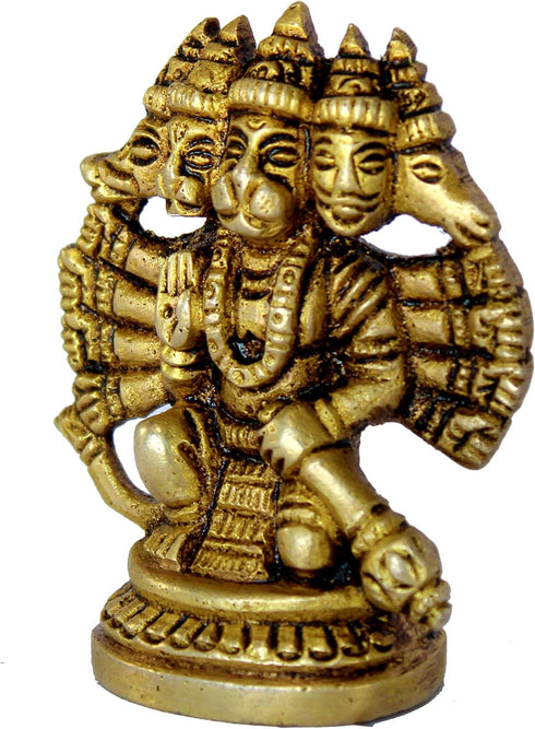 eSplanade Brass Panchmukhi Hanuman Anjaneya Pavan Putra Bajrangbali Idol Murti Moorti Statue (2.5 Inch)...