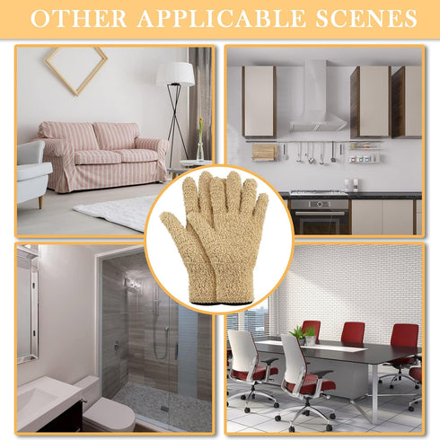 Bencailor 6 Pairs Microfiber Dusting Gloves, Dusting Cleaning Gloves Microfiber Gloves for Plants House Blinds Car Dust Mitt (Fresh Color,Large)...