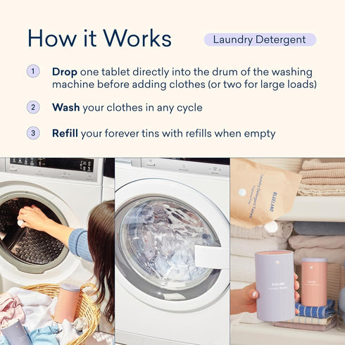 BLUELAND Laundry Detergent Tablets 36 Count, Plastic-Free Alternative to Pods, Sheets, or Liquid - Natural, Sustainable, Eco-Friendly Laundry Dete...