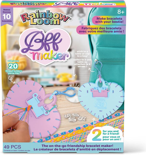 Rainbow Loom: BFF Bracelet Maker - DIY Friendship Bracelet Kit, Make 10 Bracelets, 2 Clip-On Makers, 6 Thread Colors, Jewelry Activity, Kids Ages ...