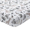 Lambs & Ivy Baby Jungle Animals White/Gray/Taupe Cotton Fitted Crib Sheet...
