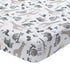 Lambs & Ivy Baby Jungle Animals White/Gray/Taupe Cotton Fitted Crib Sheet...