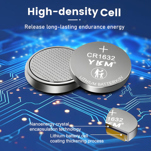 CR1632 Battery ECR1632 DL1632 CR 1632 3V Lithium Battery for Car Key Fob Watch Keyless Remote Scale Thermometer Ring Sensor 10 Pack...