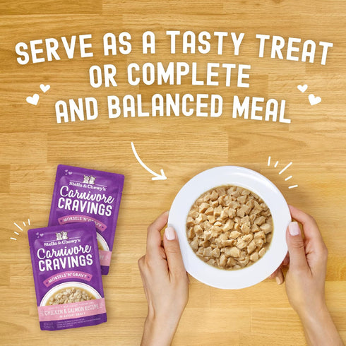 Stella & Chewy’s Carnivore Cravings Morsels & Gravy Chicken & Salmon Recipe Wet Cat Food Pouches – (2.8 Ounce Pouch, Case of 12)...
