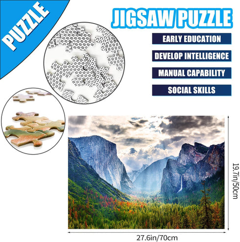 Yosemite Jigsaw Puzzles for Adults 1000 Pieces, 1000 Pieces for Nature National Park Puzzles, for Women & Men & Mom & Dad...
