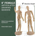 US Art Supply® Wood 8" Female - Artist Drawing Manikin Articulated Mannequin with Base and Flexible Body - Perfect for Drawing The Human Figure (8...