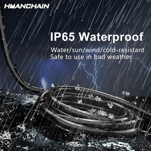 HUANCHAIN Indoor Outdoor Black Extension Cord 8 ft Waterproof, 16/3 Gauge Flexible Cold-Resistant Appliance Extension Cord Outside, 13A 1625W 16AW...