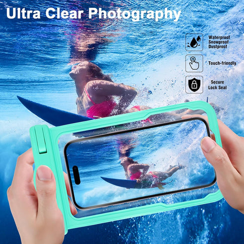 2 Pcs Waterproof Phone Pouch, Universal Waterproof Phone Case for iPhone Samsung Google Up to 7.3'', IPX8 Water Proof Cellphone Dry Bag for Snorke...