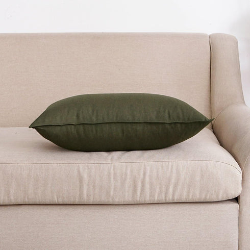 Jeanerlor Cotton Linen Square Decorative Throw Pillow Case Cushion Cover with Twin Needles Stitch on Edge,for Wedding Party Gift Car 12"x20"(30 x ...