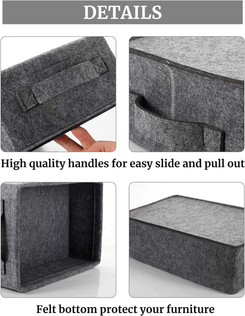 Small Basket Shallow Storage Baskets Felt Storage Basket Bin Long Narrow Basket for Towels Dog Cat Toys Office Supplies Dippers Baby Toys Storage ...