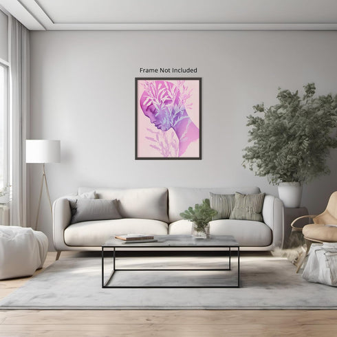 Posterizer 1 pcs-pink purple art-growth in solitude-in oil painting style 2-Abstract & Modern Art-Floral & Botanical Art-Chic Home Decor- unframed...