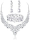 Udalyn Crystal Bridal Jewelry Sets for Women Necklace Earrings Bracelet Set for Wedding Rhinestone Bridesmaid Choices fit with Wedding Dress...