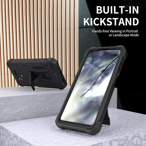 DUOPAL for Motorola Moto G Power 2021 Case, Military Grade Protection Shockproof Case with Tempered Glass HD Screen Protector and Kickstand Compat...