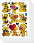 Stickers Pack 10 Sheets Lovely Gold Teddy Bear Red Hearts Valentine Cartoon Stickers Craft Scrapbooking Book Album Card Diary Calendars Planner De...