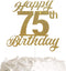 75th Birthday Cake Topper, Birthday Party Decorations with Premium Gold Glitter...