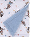 Disney Mickey Mouse Light Blue, White, and Tan Super Soft Sherpa Baby Blanket with Donald Duck, Goofy and Pluto...