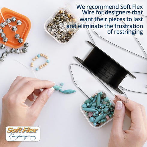 Soft Flex 49 Strand Beading Wire - Medium 0.19 Diameter - 30 Feet Nylon Design Wire...