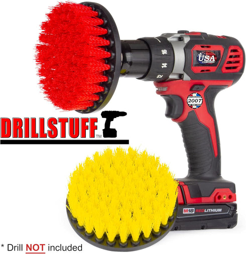 Cleaning Supplies - Drill Brush - Outdoor - Deck Brush - Concrete - Bird Bath - Hard Water Stain Remover - Bathroom Accessories - Shower Cleaner -...