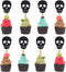 Seyal® Black Skull Cupcake Topper...