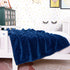 NTBAY Plush Soft Flannel Baby Blanket, Warm and Cozy Unisex Toddler Blanket with Stripe Pattern for Stroller, Crib, Travel, 30x40 Inches, Navy Blu...