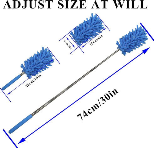 zdyCGTime Microfiber Retractable Cleaning Dust Extendable Pole, Washable Cleaning Dusters Used for Cleaning Supplies for Office, Car, Window, Furn...