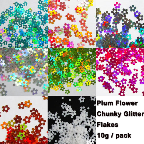 LoveOurHome 8 Colors Flower Chunky Glitter Flakes Holographic Floral Blossom Shaped Confetti Sequins Nail Sticker Accesories for Resin Crafts Acry...