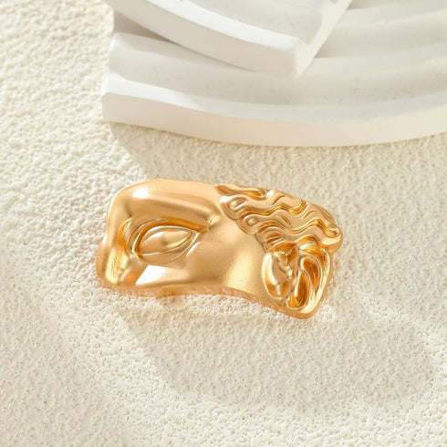 Vintage Golden Mask Half Face Personalized Brooch for Women...