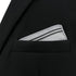 S&W SHLAX&WING Striped Mens Pocket Square Grey with Silver Black Stripes for Suit Jacket...