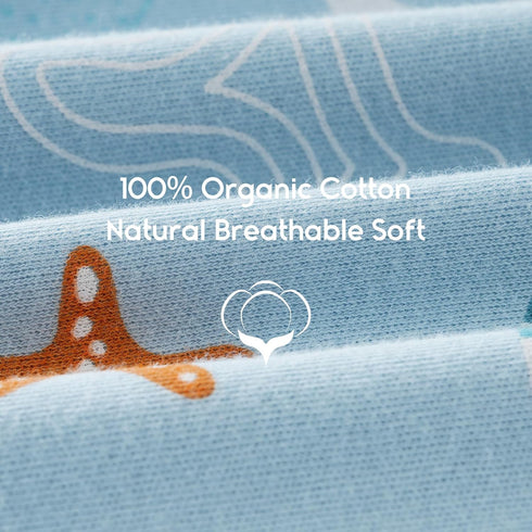 Yoofoss Baby Sleep Sack 0-6 Months 0.5 TOG Baby Wearable Blanket, 100% Cotton Infant Toddler Sleeping Sack 2-Way Zipper Lightweight Sleepsack, Sea...