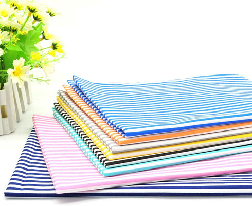 Fat Quarter Fabric Bundles Printed Calico Cloth Pre-Cut Quilting Cotton Twill Striped Printed Assortments,Craft Cloth Bundle Squares,DIY for Sewin...