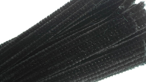 Carykon Super Fuzzy Chenille Stems Pipe Cleaners, Pack of 100 (Black)...