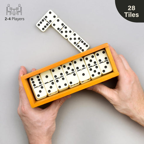 Queensell Dominos Set for Adults – Dominoes - Classic Board Games, Double 6 Dominoes Family Games for Kids and Adults - Double Six Standard Domino...