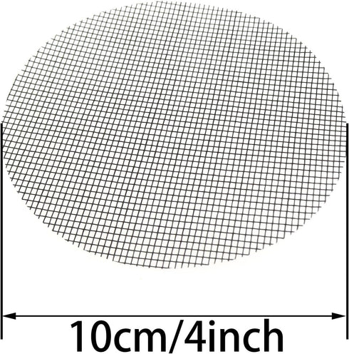 100pcs Round Flower Pot Hole Mesh Pad 4" Diameter Black Bonsai Pot Bottom Grid Mat...