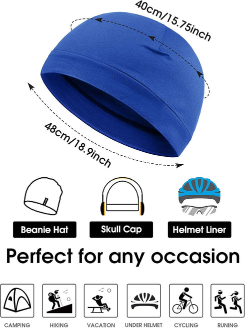Syhood 6 Pieces Men Skull Caps Cotton Beanies Sleep Hats Multifunctional Helmet Liner Cap for Men and Women...