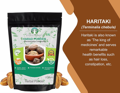 Haritaki Powder 200 Gm I Terminalia Chebula Powder I an Ayurvedic Herb for Detoxification & Rejuvenation for Vata I Vata Kapha and Pitta BalancerI...