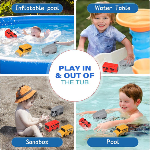 Baby Bath Toys for Kids Ages 1-3,Car Mold Free Bath Toys for Infants Toddlers,No Hole Bathtub Toys for Tub, Beach, Pool Safety Soft Infant Baby Fl...