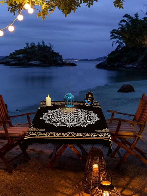 Indian Consigners Altar Cloth Flower of Life Witchcraft Alter Tarot Spread Top Cloth Wiccan Square Spiritual 18 by 18 Sacred (Flower of Life Gold ...