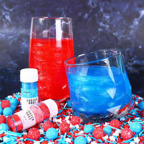 Red Edible Glitter for Drink, 5g Red Luster Dust Edible for Cake Decorating, Edible Glitter for Cocktails, Baking, Chocolate, Cookies, and Strawbe...