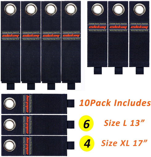 Extension Cord Holder Storage Straps: Organizer Wrap Cable Hoses Tool - Men Gift Gadgets for Garage RV Shed Organization - Heavy Duty 10Pack 17"/1...