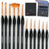 COLOUR BLOCK 12PC Artist Paint Brush Set in Leather Case for Easy Storage, Detail Paint Brushes kit, Miniature Art Set, Craft Supplies for Acrylic...